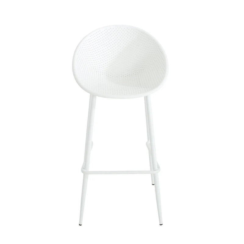 Modern Gable Outdoor Barstool Set of 2 in White by HouseOfZazla