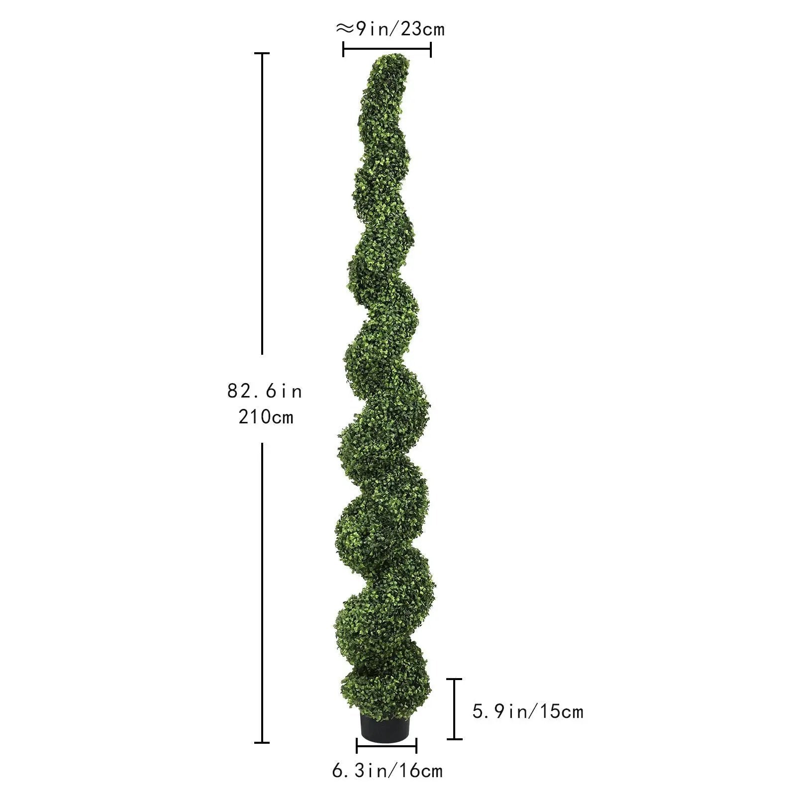 7FT Spiral Topiary Trees Artificial Outdoor Faux Boxwood Plants by HouseOfZazla