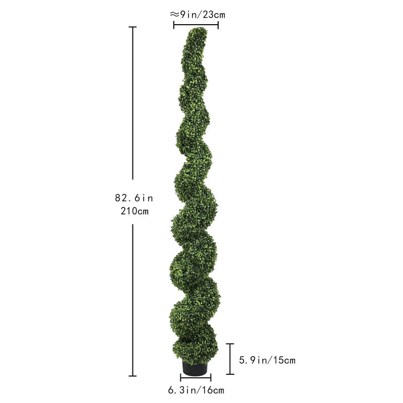 7FT Spiral Topiary Trees Artificial Outdoor Faux Boxwood Plants by HouseOfZazla