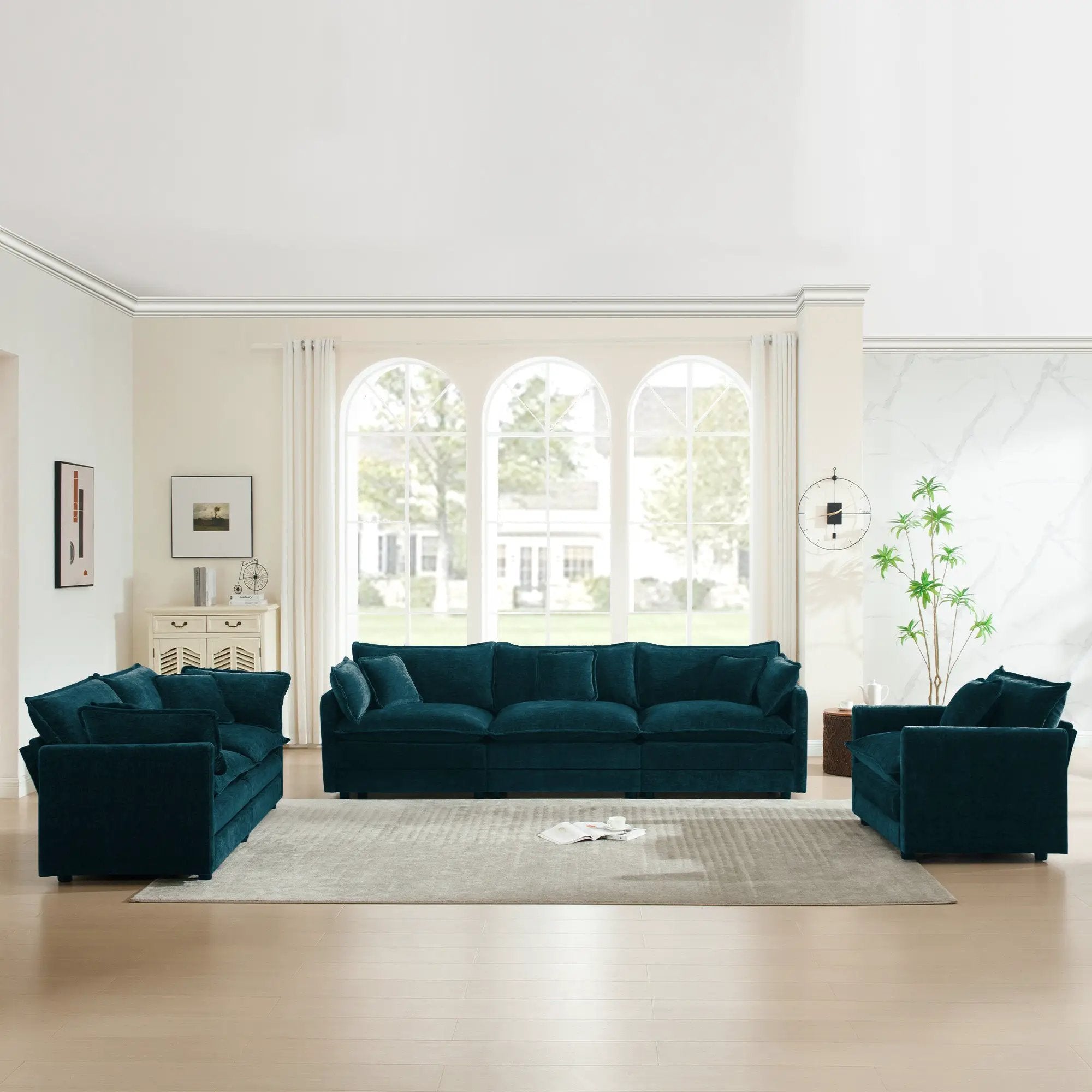 Modern 3 Piece Sofa Couch Set by HouseOfZazla