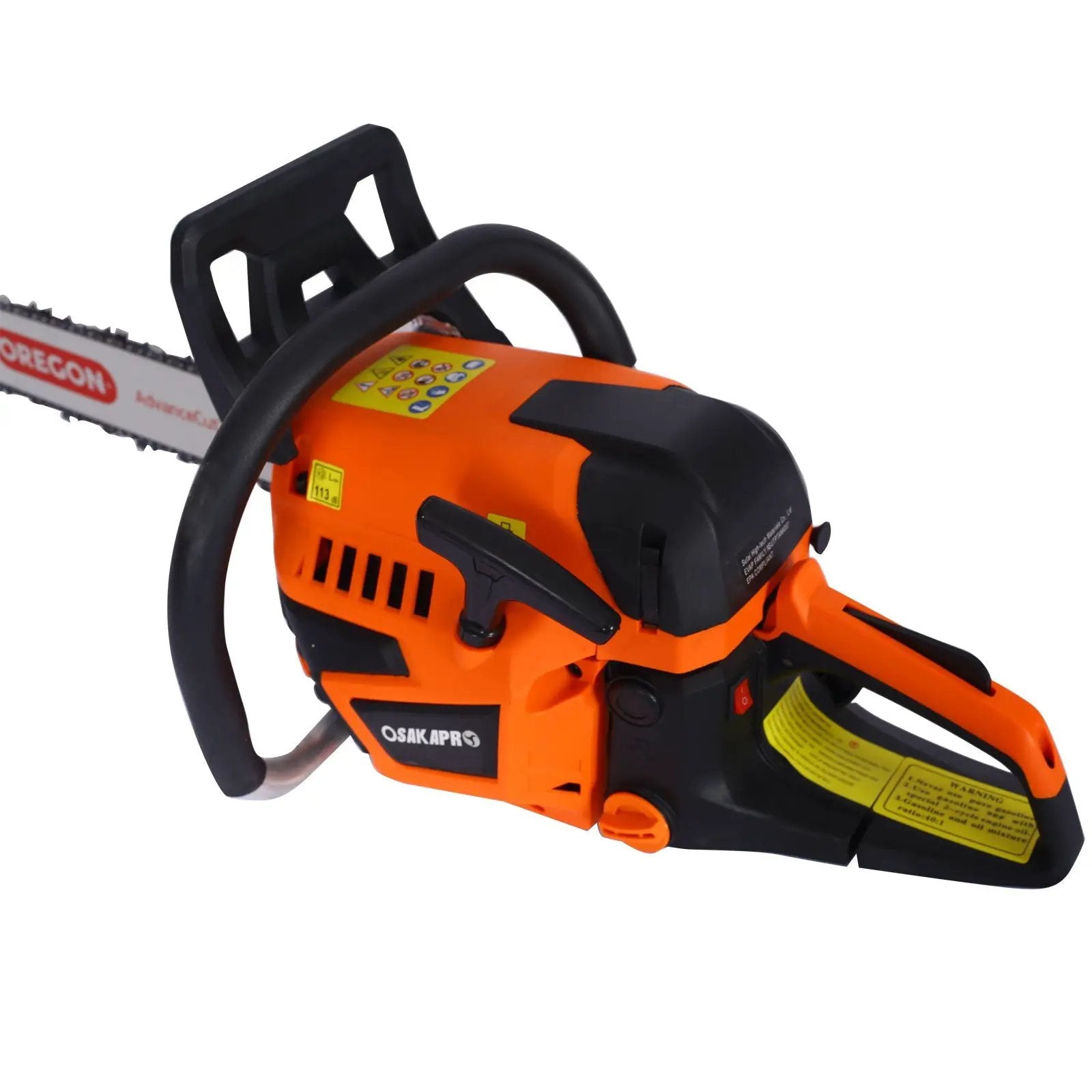 58Cc Gasoline Chainsaw 20" Bar For Wood Cutting With Oregon Chain And Bar - Orange by HouseOfZazla