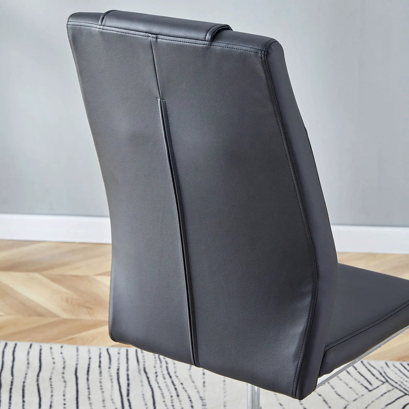 Modern Dining Chairs With Padded Seat, Metal Legs by Unique Piece Furniture
