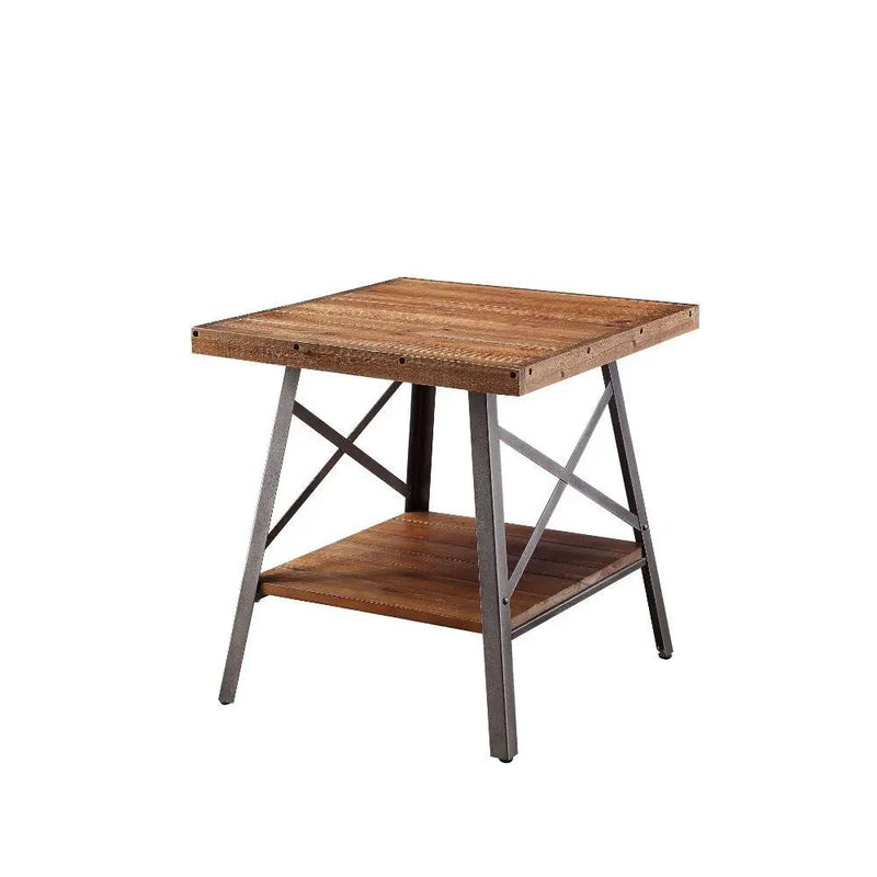Ikram - End Table (Set of 2) - Weathered Oak & Sandy Black by Unique Piece Furniture