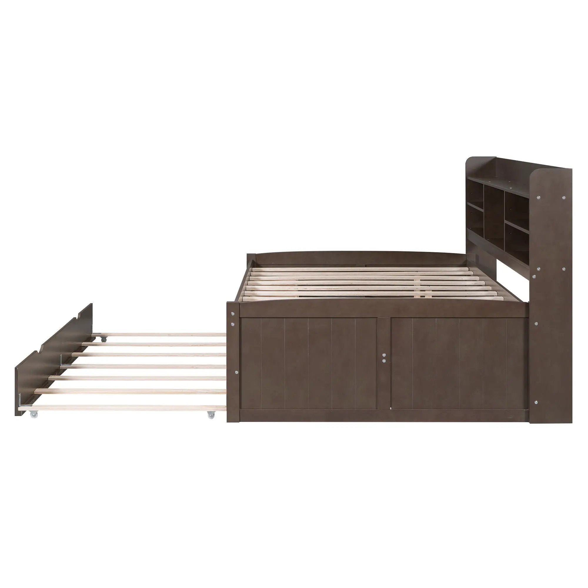 Captain Bed With Built In Bookshelves, 3 Storage Drawers, And Trundle by HouseOfZazla