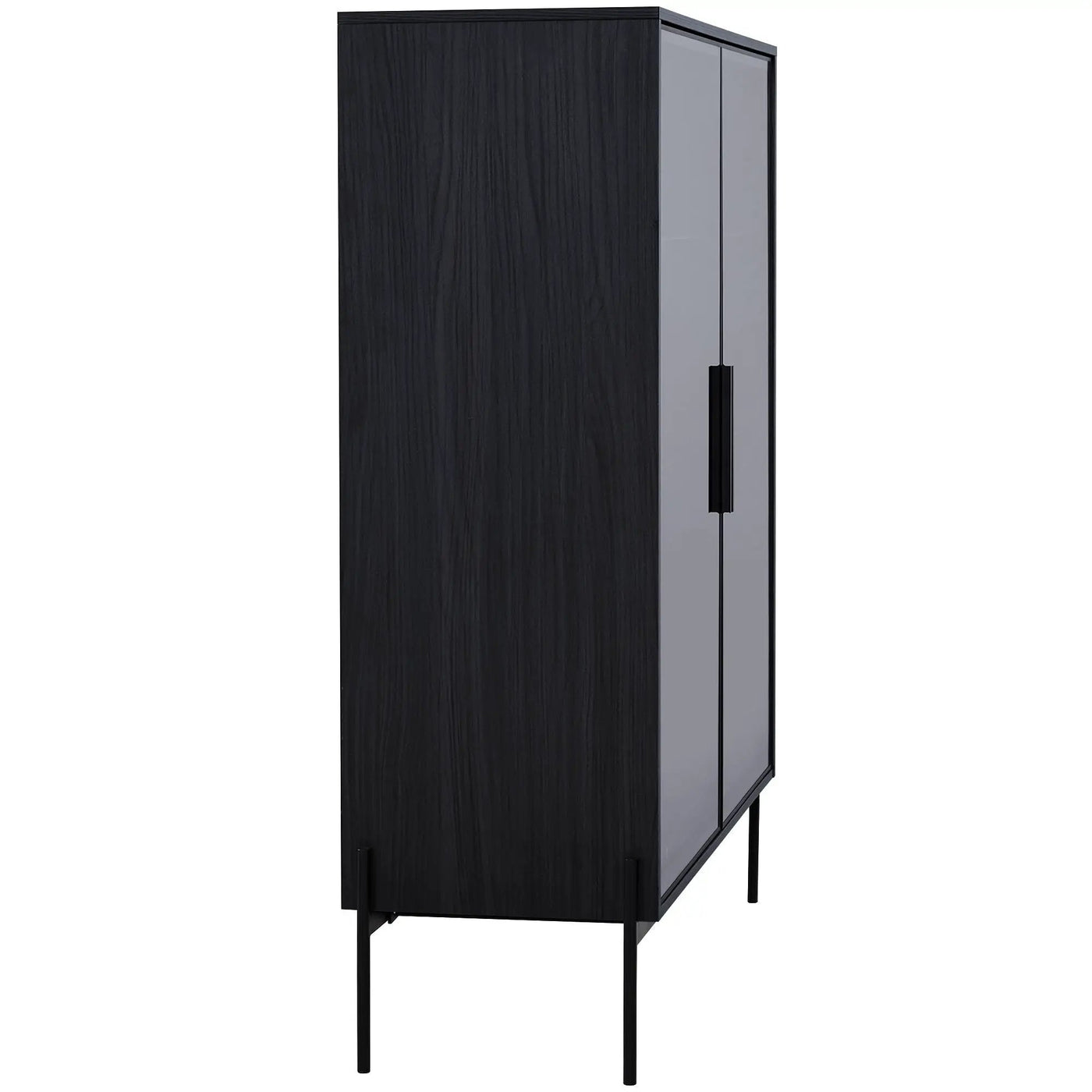 Modern Minimalist Style LED Curio Cabinet With Tempered Glass Door, Metal Legs by HouseOfZazla