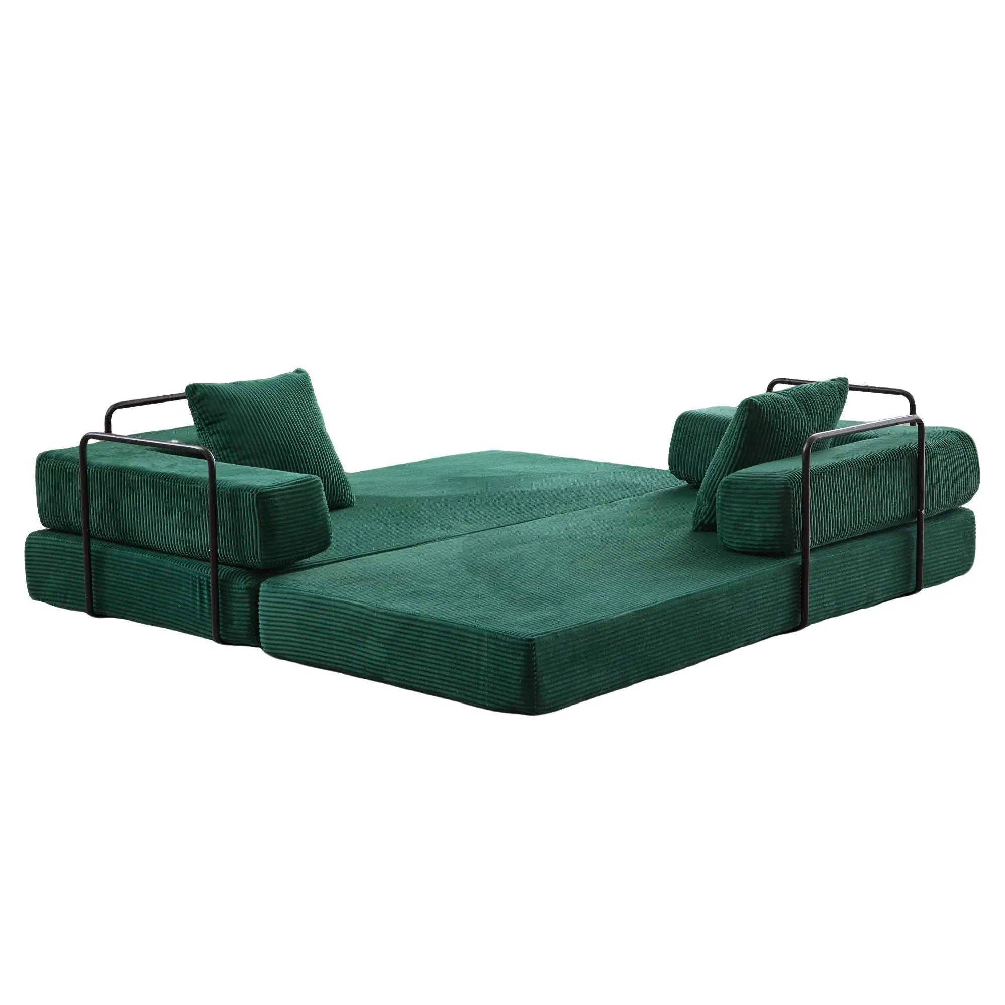 Floor Couch, Convertible Floor Sofa Bed With Pillow Back Support Armrest by HouseOfZazla