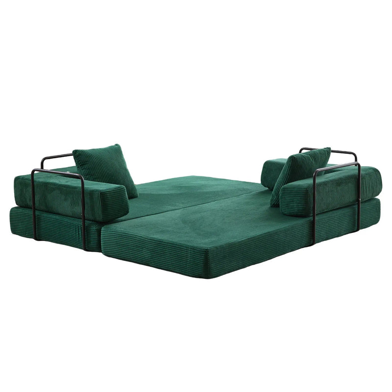 Floor Couch, Convertible Floor Sofa Bed With Pillow Back Support Armrest by HouseOfZazla