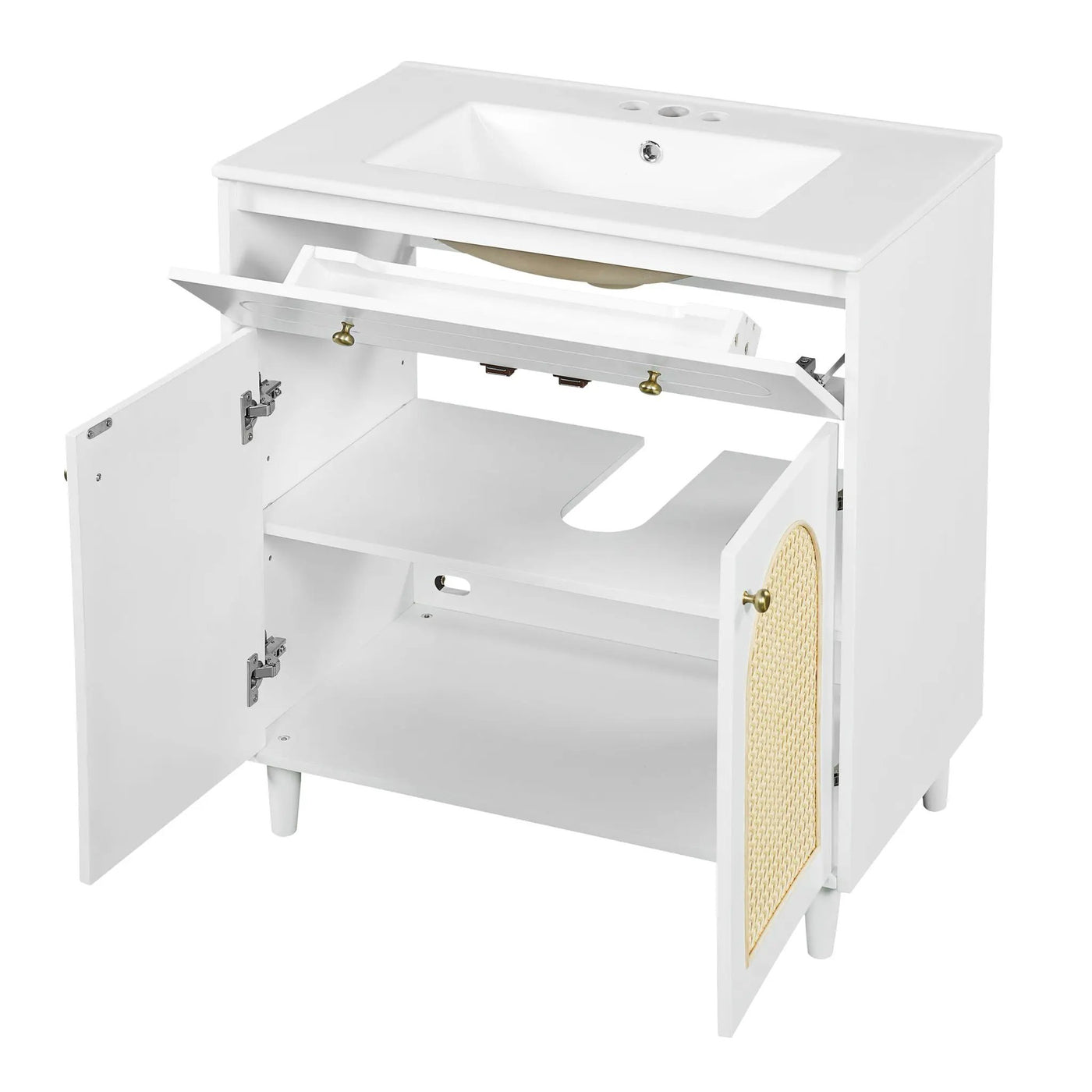 Modern Bathroom Vanity With Sink, Cabinet With Adjustable Shelf by HouseOfZazla