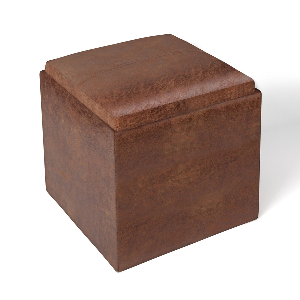 Upholstered Cube Storage Ottoman with Removable Serving Tray - Multiple Colors, photo 9 of 40