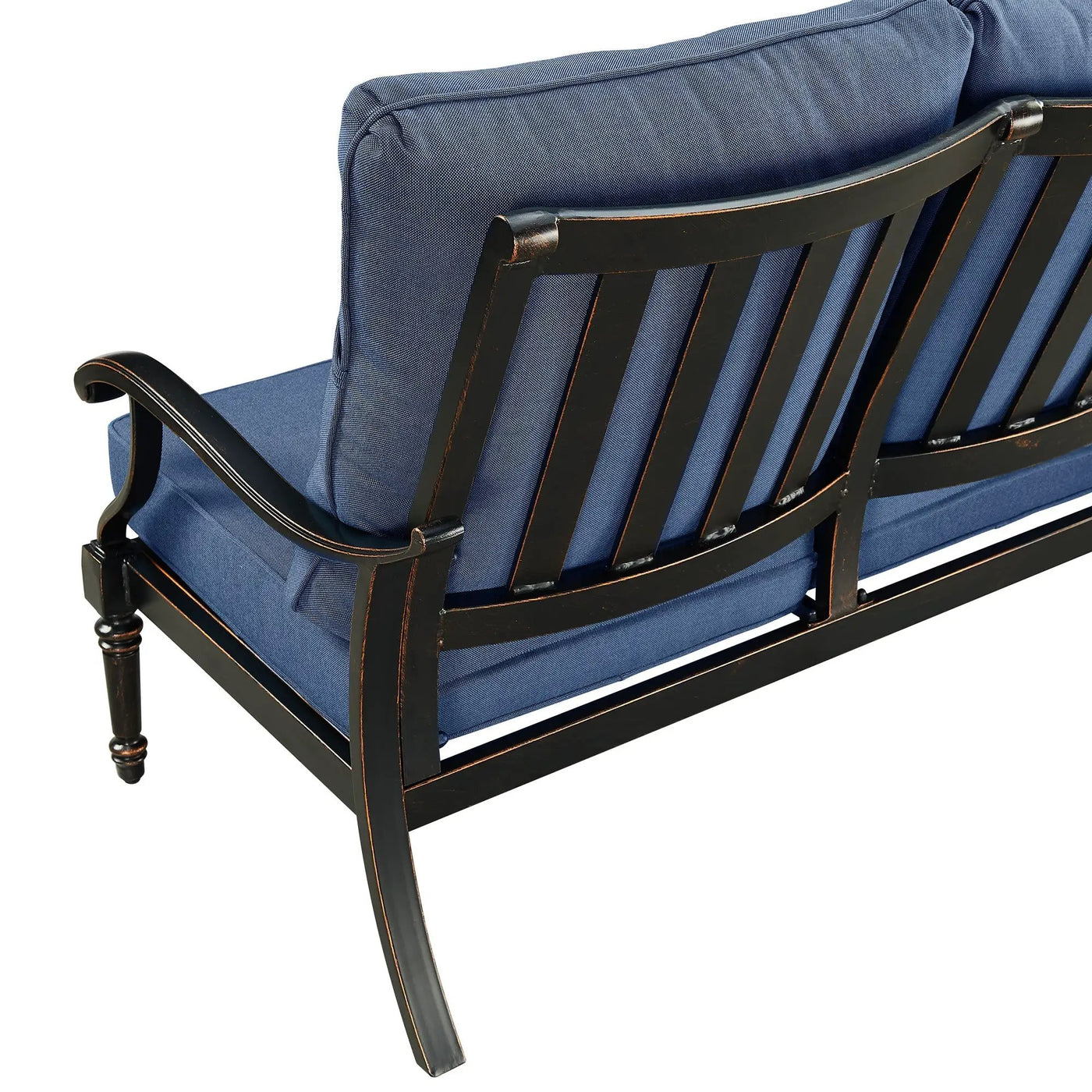 Black Aluminum Deep Seating Loveseat with Cushions by Sharicks
