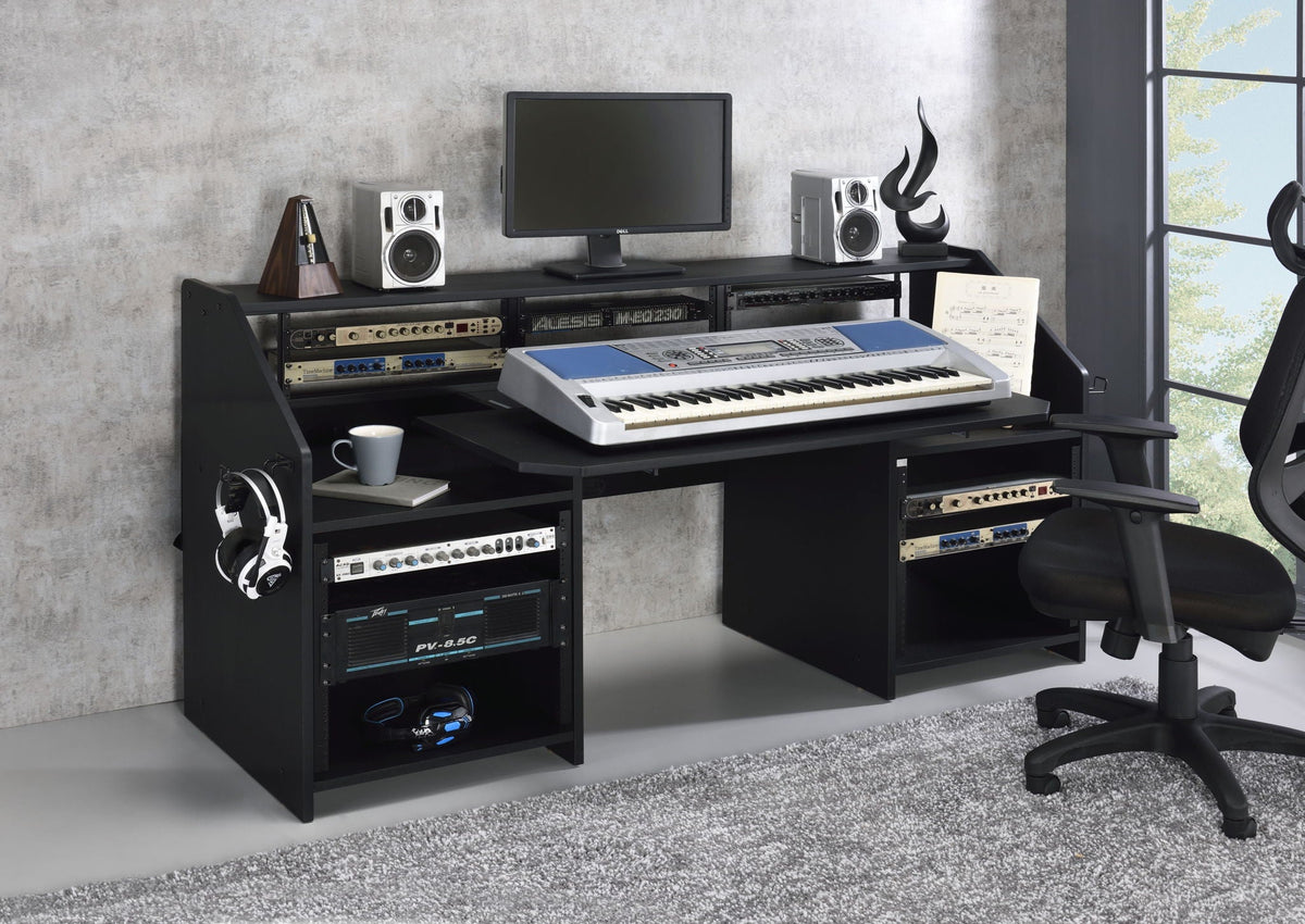 Annette Music Desk with Cable Management - Dark Brown or Black