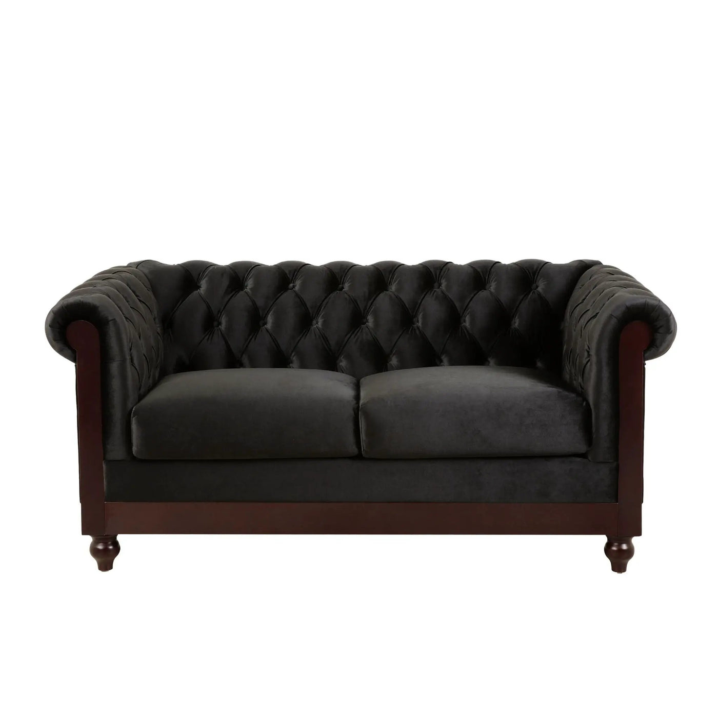 Chesterfield Loveseat Sofa, 2 Person Rolled Arm Upholstered Couch by HouseOfZazla