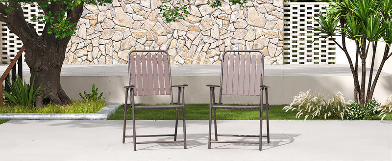 Brown 2-Piece Folding Chair, No Assembly Required by HouseOfZazla