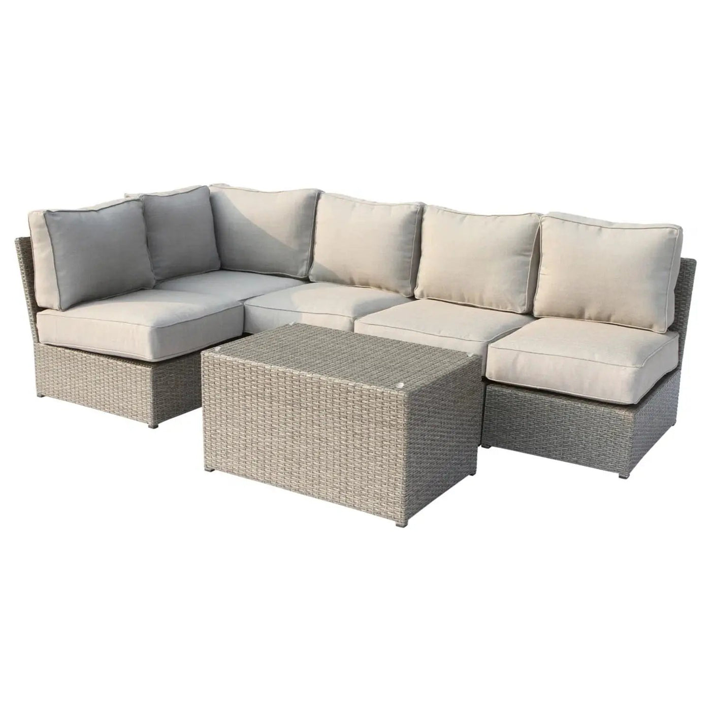 Comfortable Modern Patio Rattan Sectional Set With Cushions by HouseOfZazla