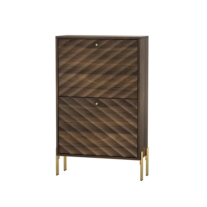 Shoe Cabinet, Freestanding Organizer For Entryway - Walnut by Unique Piece Furniture