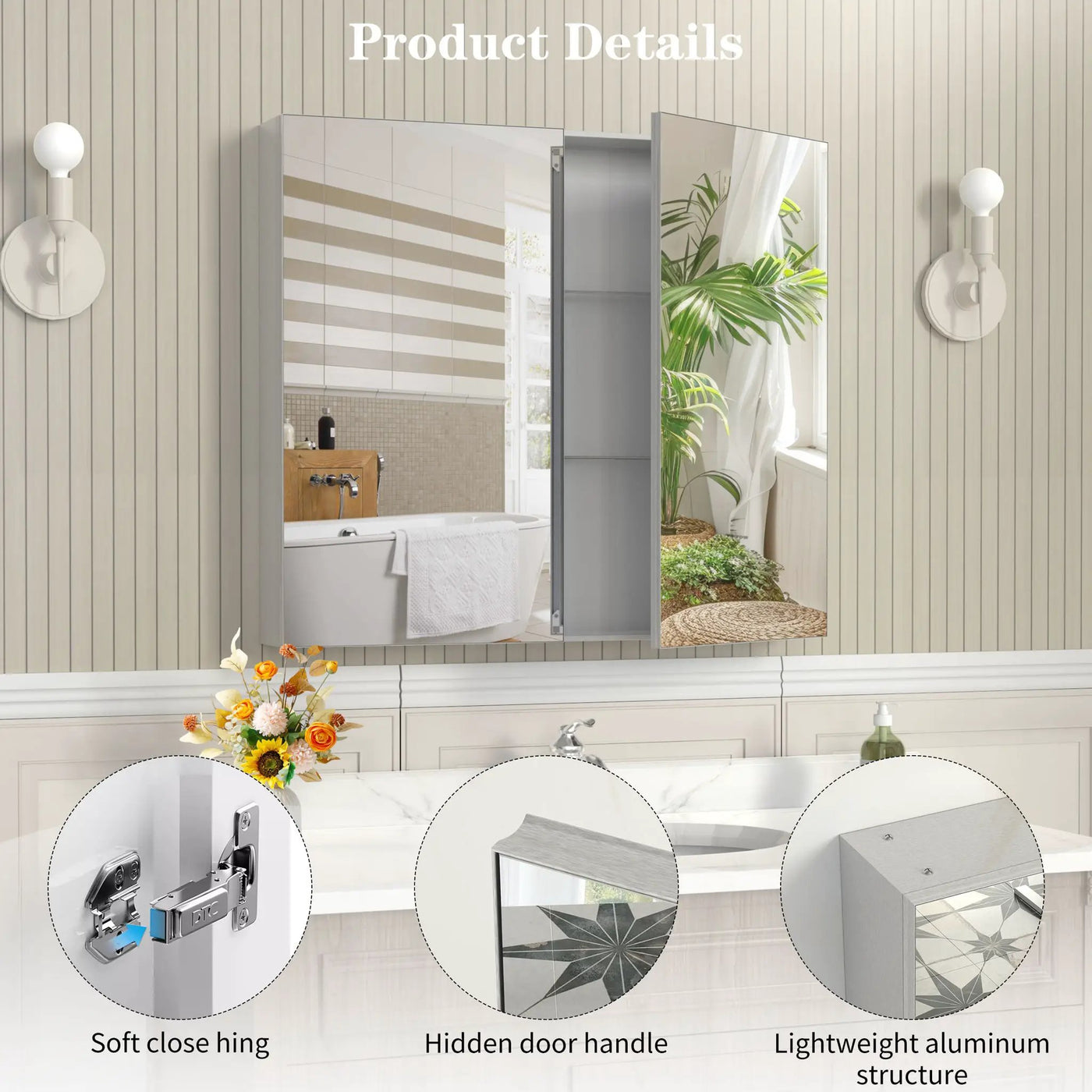 Medicine Cabinet, Wall Mounted Bathroom Mirror With Storage by HouseOfZazla