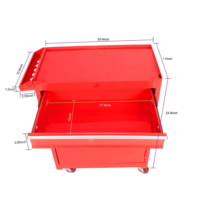 High Capacity Rolling Tool Chest With Wheels And Drawers, Storage Cabinet by HouseOfZazla