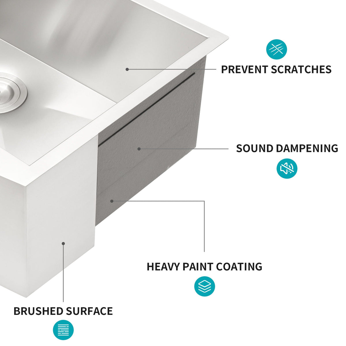 Farmhouse Kitchen Sink Stainless Steel Apron Front with Deep Single Bowl - Gray, photo 32 of 34