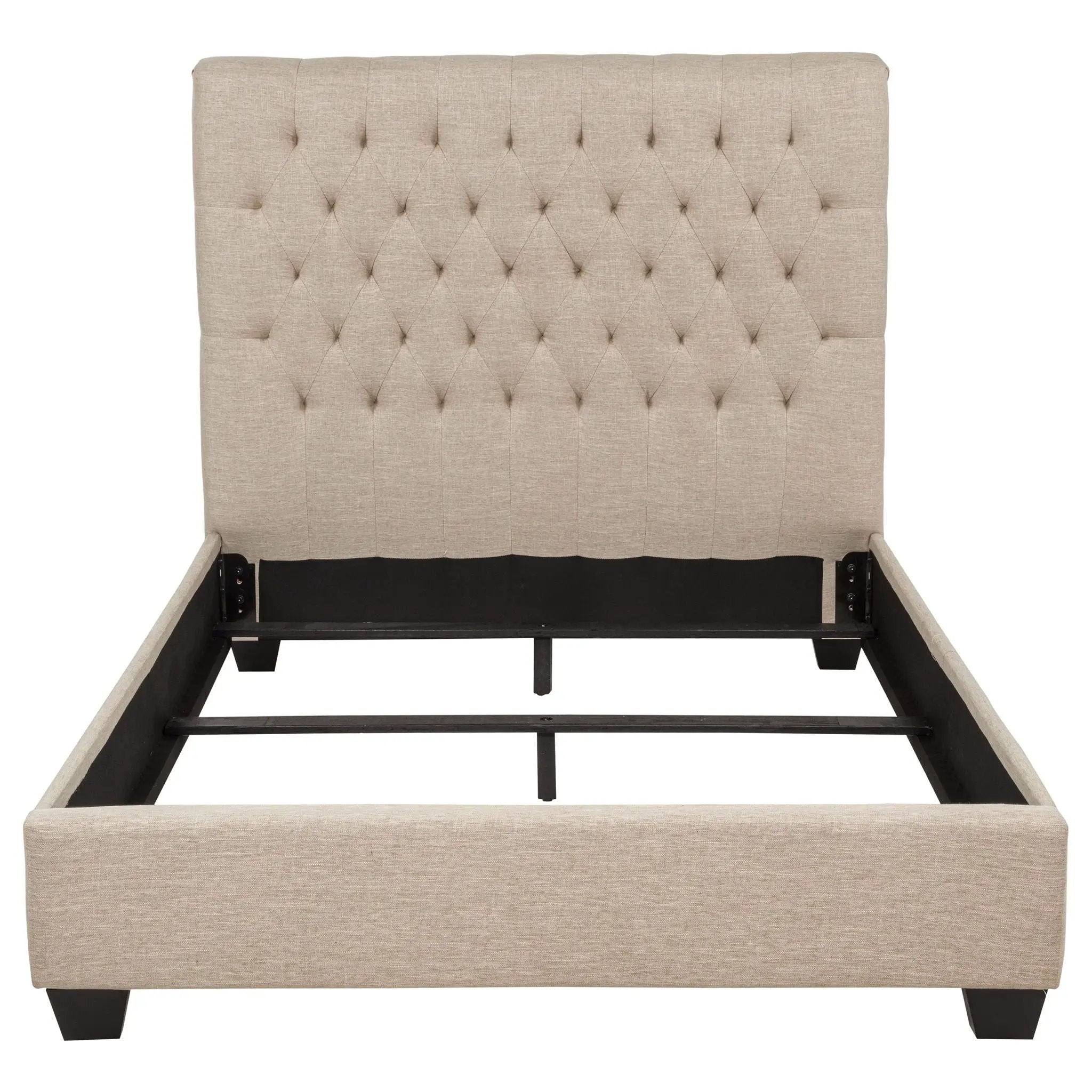 Chloe Upholstered Full Panel Bed Oatmeal by Unique Piece Furniture