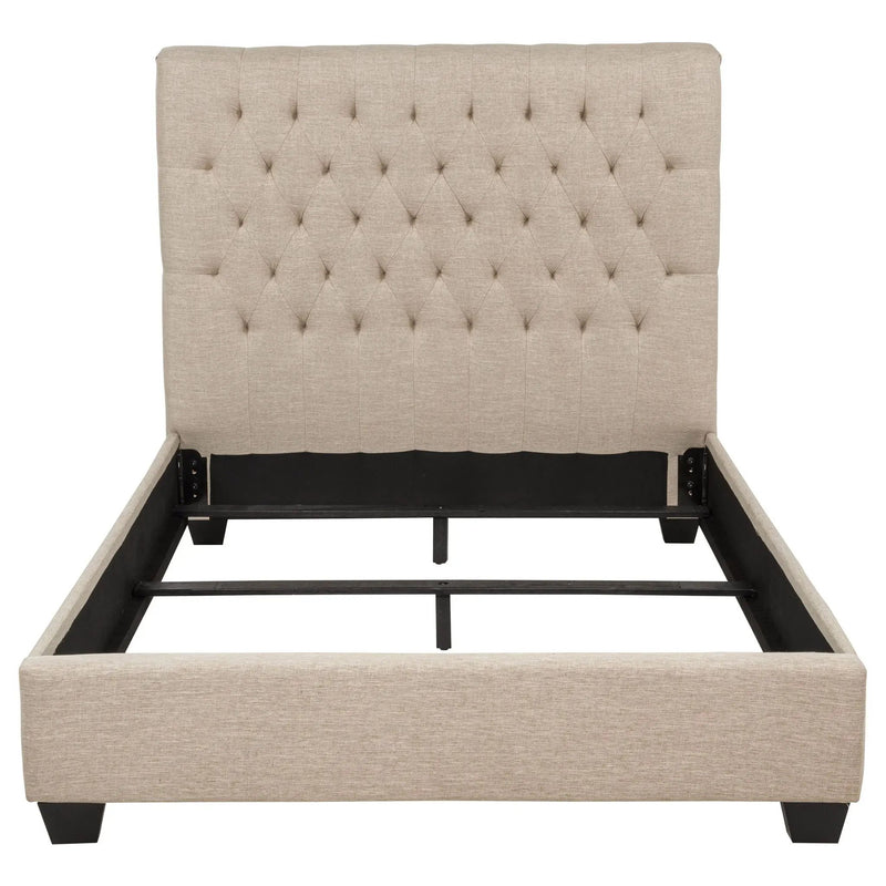 Chloe Upholstered Full Panel Bed Oatmeal by Unique Piece Furniture