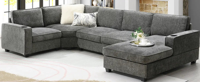 117.5" U-Shaped Sectional Sofa by HouseOfZazla