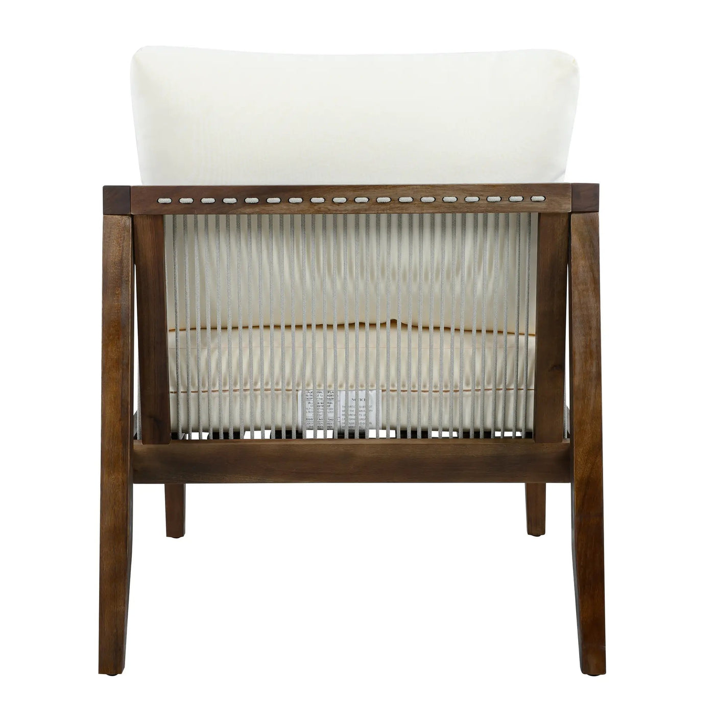 Outdoor Club Chairs (Set of 2), Acacia Wood Frame with Rope Back, Water-Repellent by HouseOfZazla