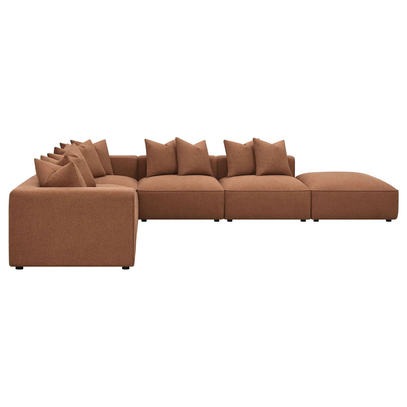 Jennifer 6-piece Upholstered Modular Sectional Terracotta by Unique Piece Furniture