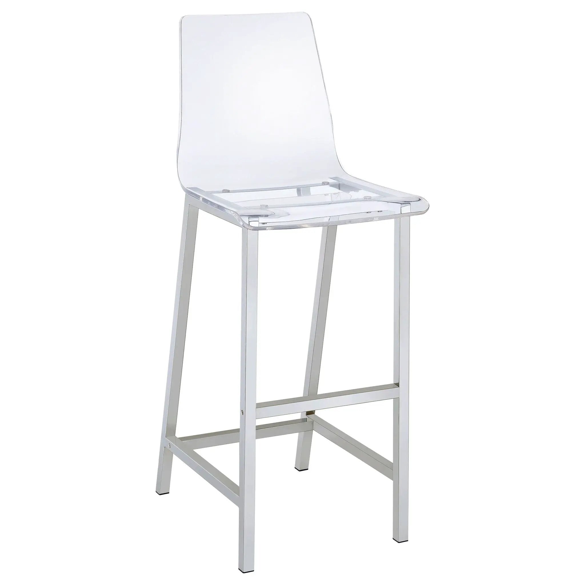 Juelia Clear Acrylic Bar Chair Chrome (Set of 2) by Unique Piece Furniture