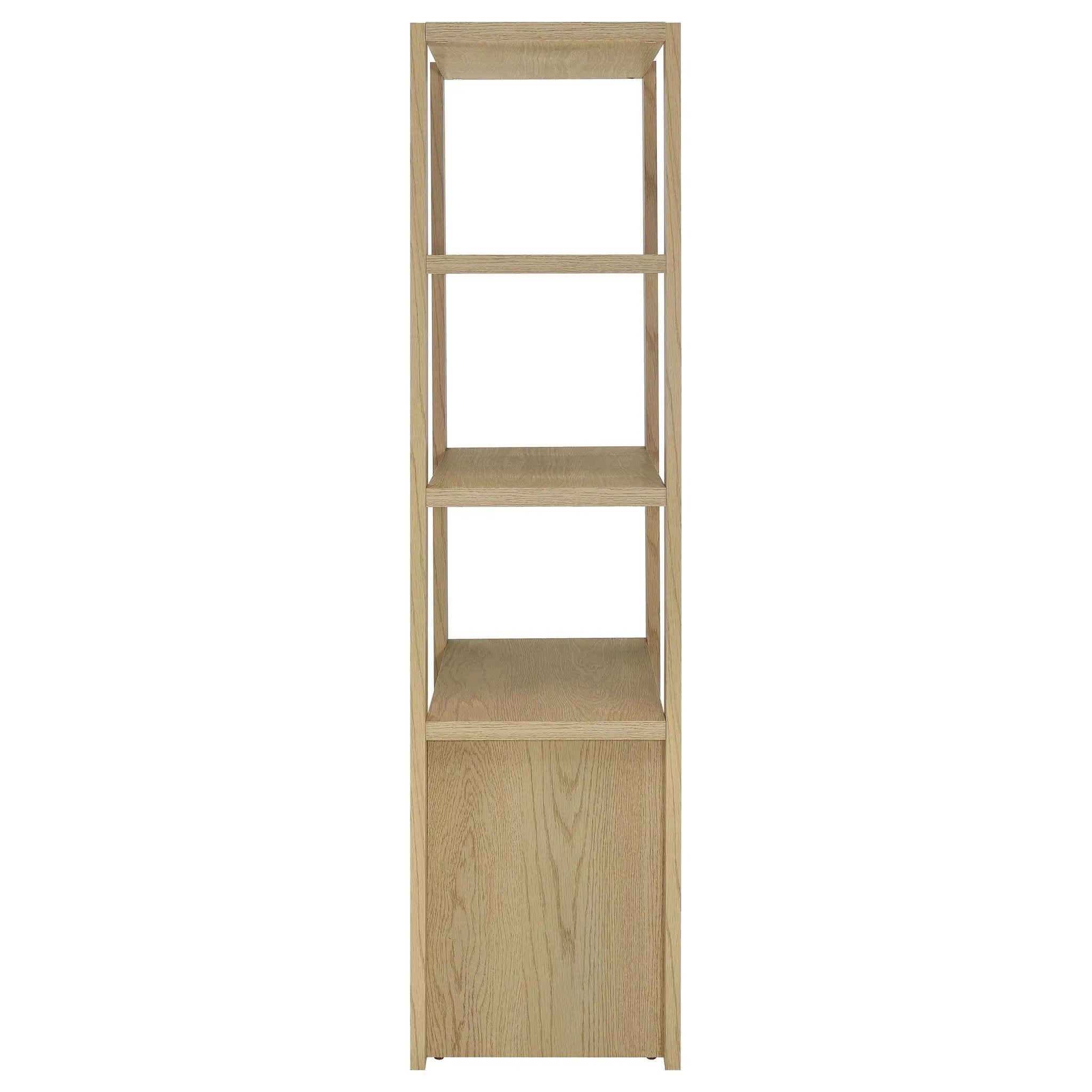 Laurelton 3-shelf Media Tower Tall Pier Cabinet Light Oak by Unique Piece Furniture