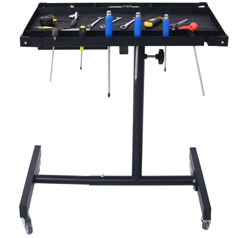 Adjustable Tear Down Work Table With Drawer For Garages, Repair Shops, And Diy, Portable, (4) 2.5" Swivel Casters, 220 Pound Capacity, Rubber Corners, Heavy Duty Steel by HouseOfZazla