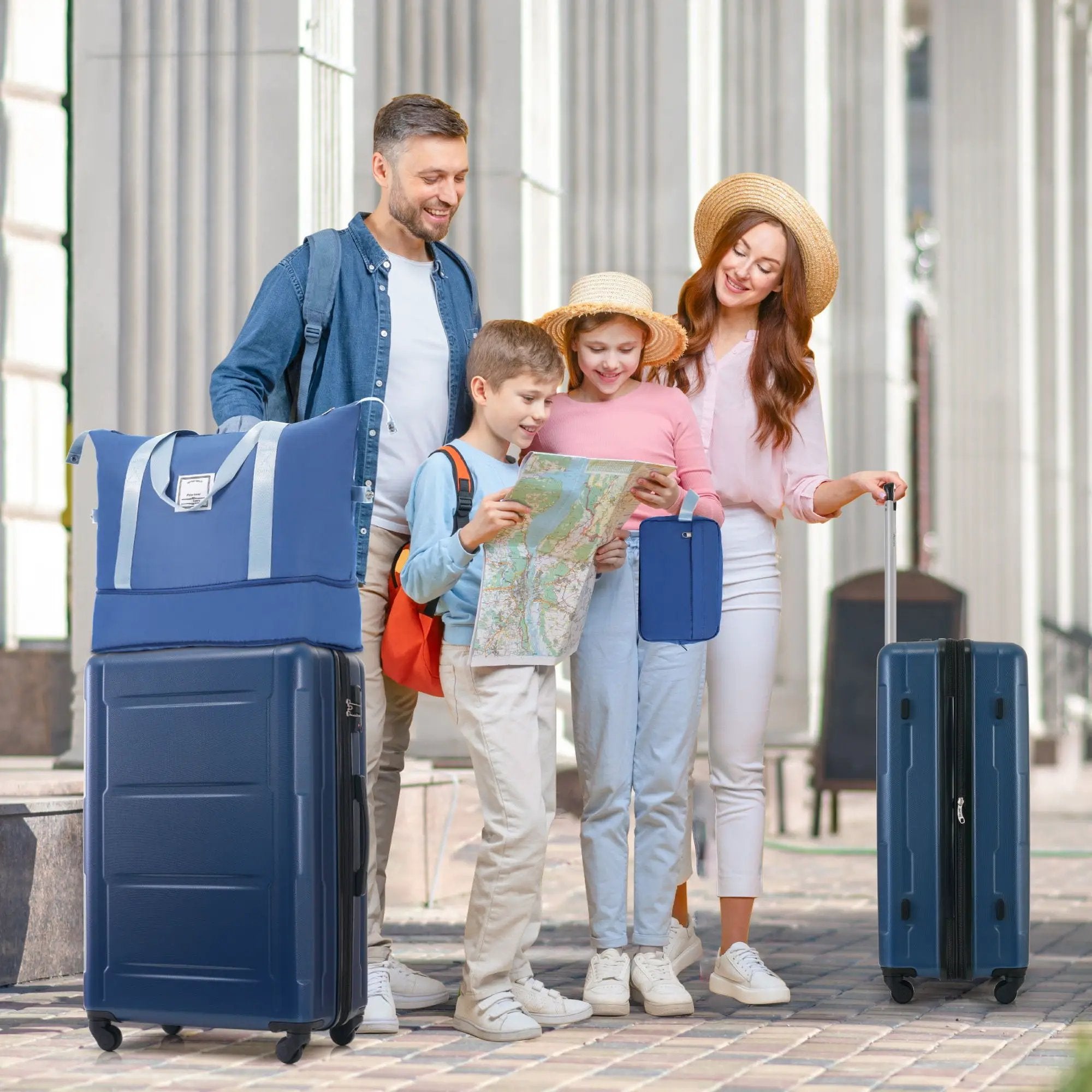 2 Piece Luggage Set With Bags Expanable Spinner Wheels ABS Lightweight Suitcase With Tsa Lock 20" / 28" by HouseOfZazla
