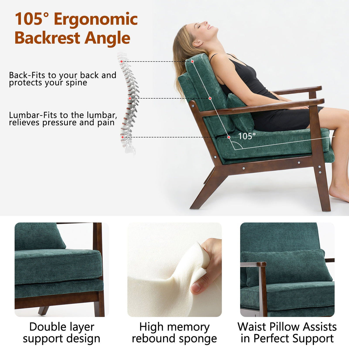 Living Room Chair With Lumbar Pillow, photo 19 of 19