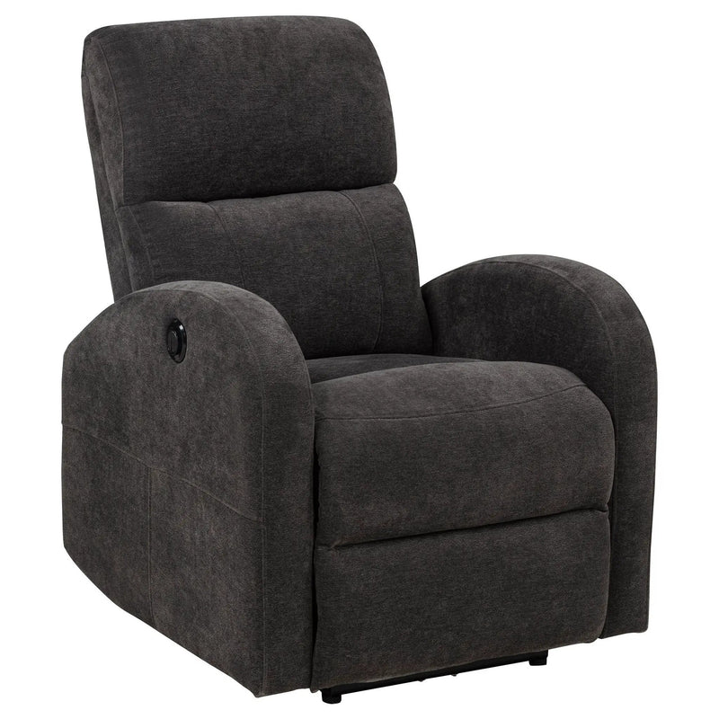 Grant Fabric Upholstered Power Recliner Chair Charcoal Grey by Unique Piece Furniture