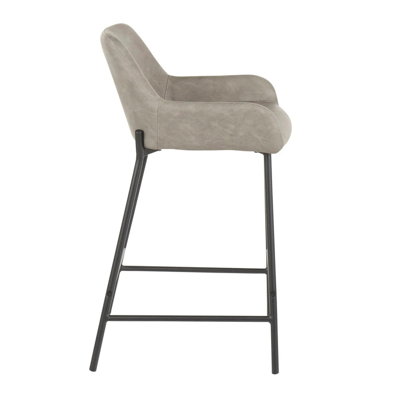 Daniella - Industrial Fixed Height Counter Stool (Set of 2) by HouseOfZazla
