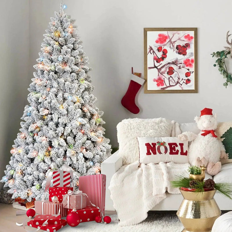4Ft Flocked Christmas Tree with 150 Colorful UL Lights by HouseOfZazla