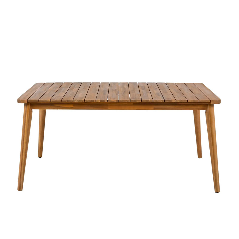 Outdoor Dining Set with Acacia Wood Table and 4 Chairs, Beige by HouseOfZazla