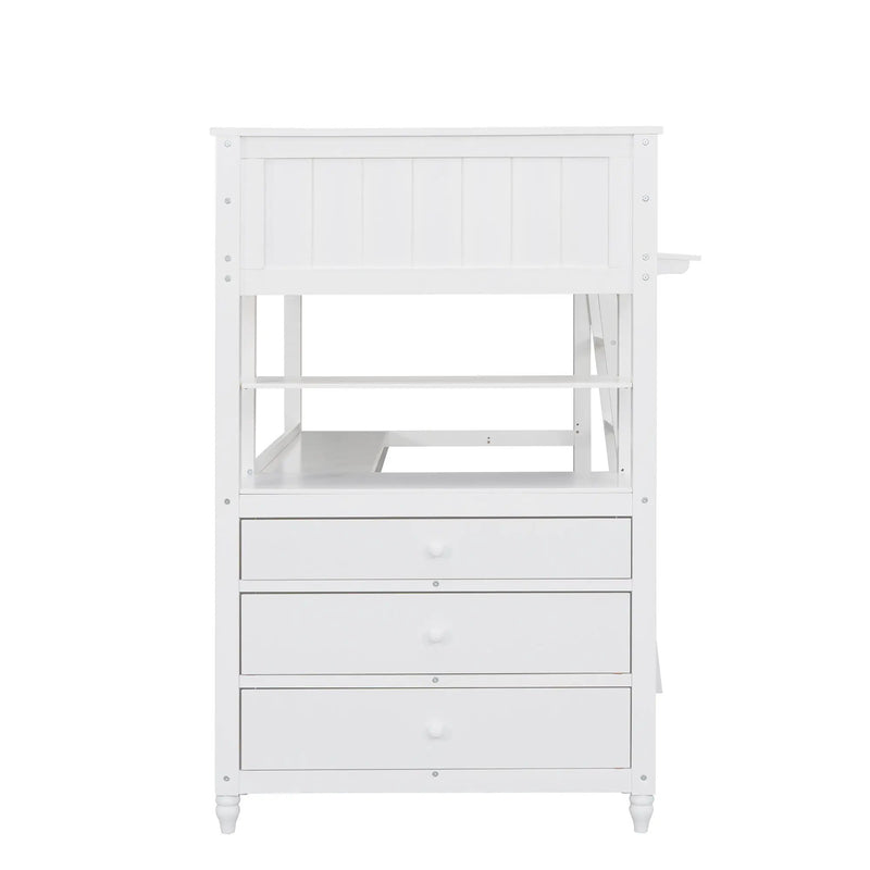 Loft Bed With Drawers With Desk And Shelves by HouseOfZazla