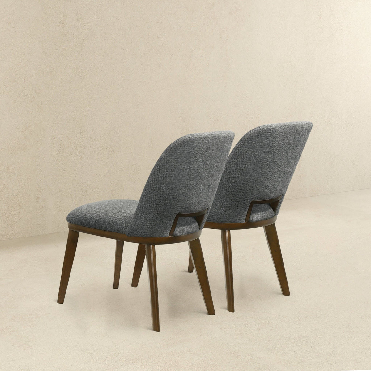 Modern Dining Chair Set of 2 with Walnut Base - Gray or Dark Gray, photo 31 of 31