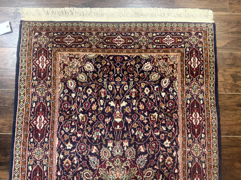 Indo Kashmiri Rug 3x5, Navy Blue, Very Fine 400 KPSI, Pair B by Jewel Rugs