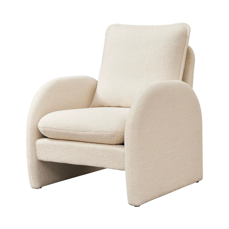 Modern Sherpa Upholstered Accent Chair, Comfortable Living Room Armchair, Lounge Chair For Bedroom, And Office by HouseOfZazla