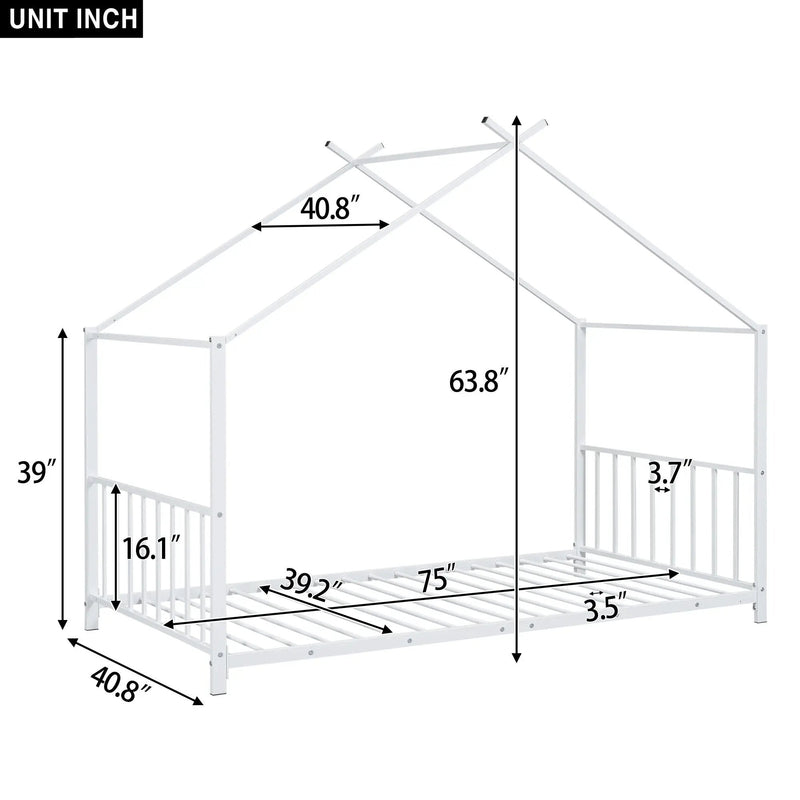 Metal House Platform Bed With Modern Design And Durable Frame by Unique Piece Furniture