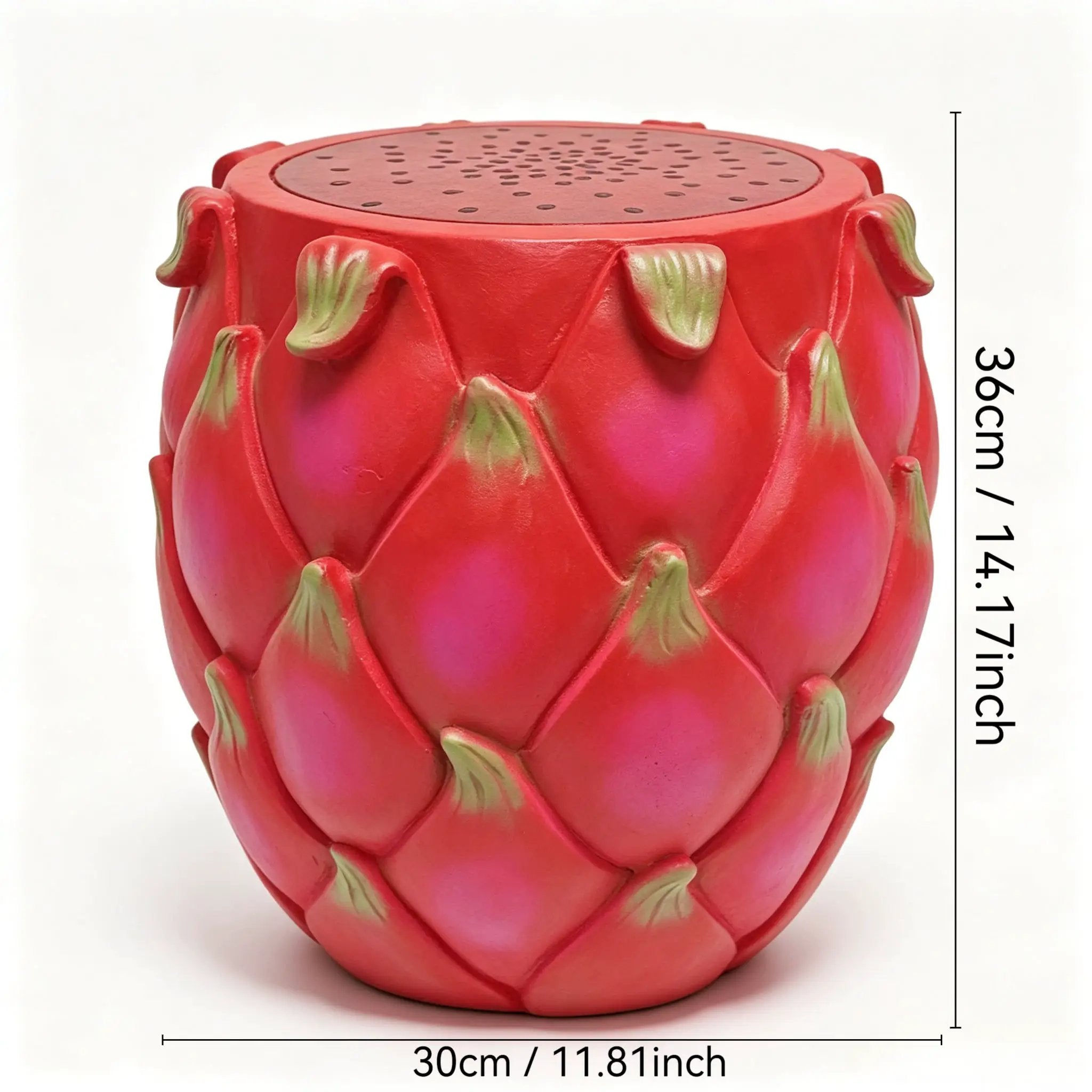 13.4" Oversized Resin Dragon Fruit Stool by HouseOfZazla