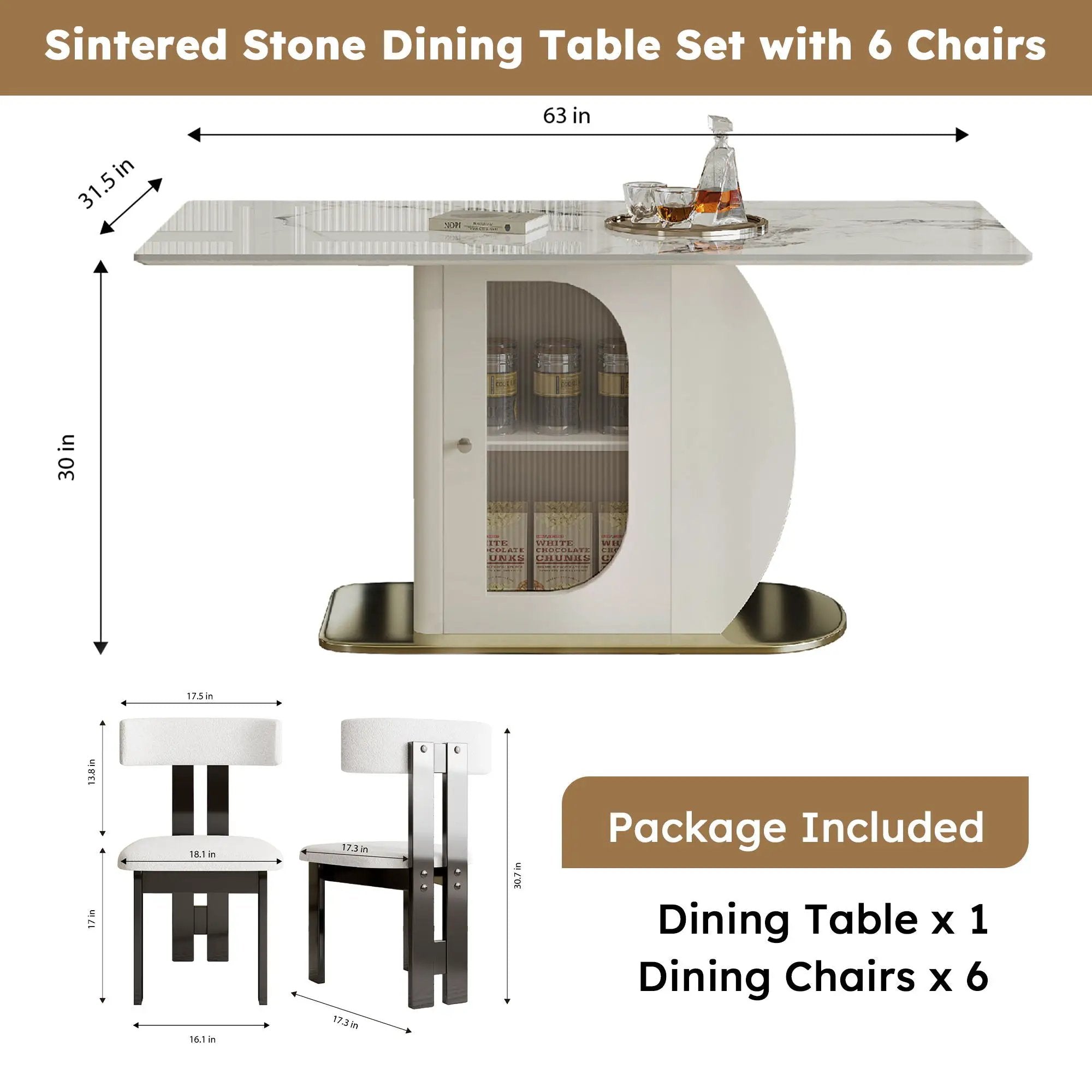 Modern Dining Table Set With Storage, Includes Chairs by HouseOfZazla