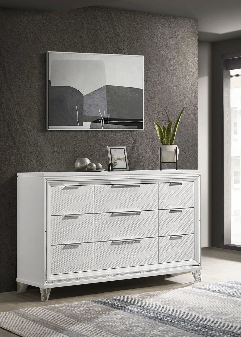 Marmore 9-drawer Dresser Cabinet White by Unique Piece Furniture