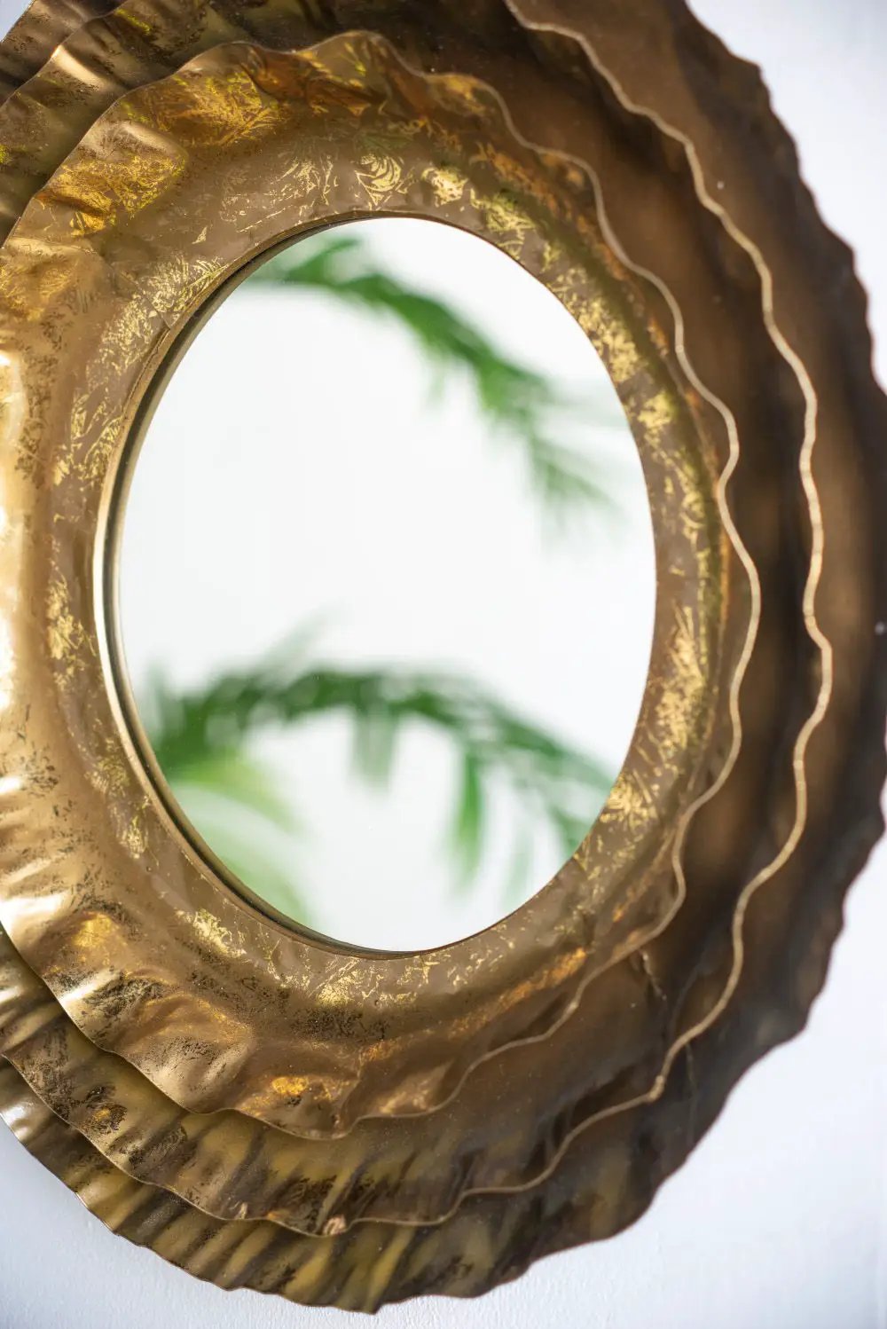 Round Wall Mirror With Metal Frame, Mid Century Modern Accent Mirror For Living Room - Gold by HouseOfZazla