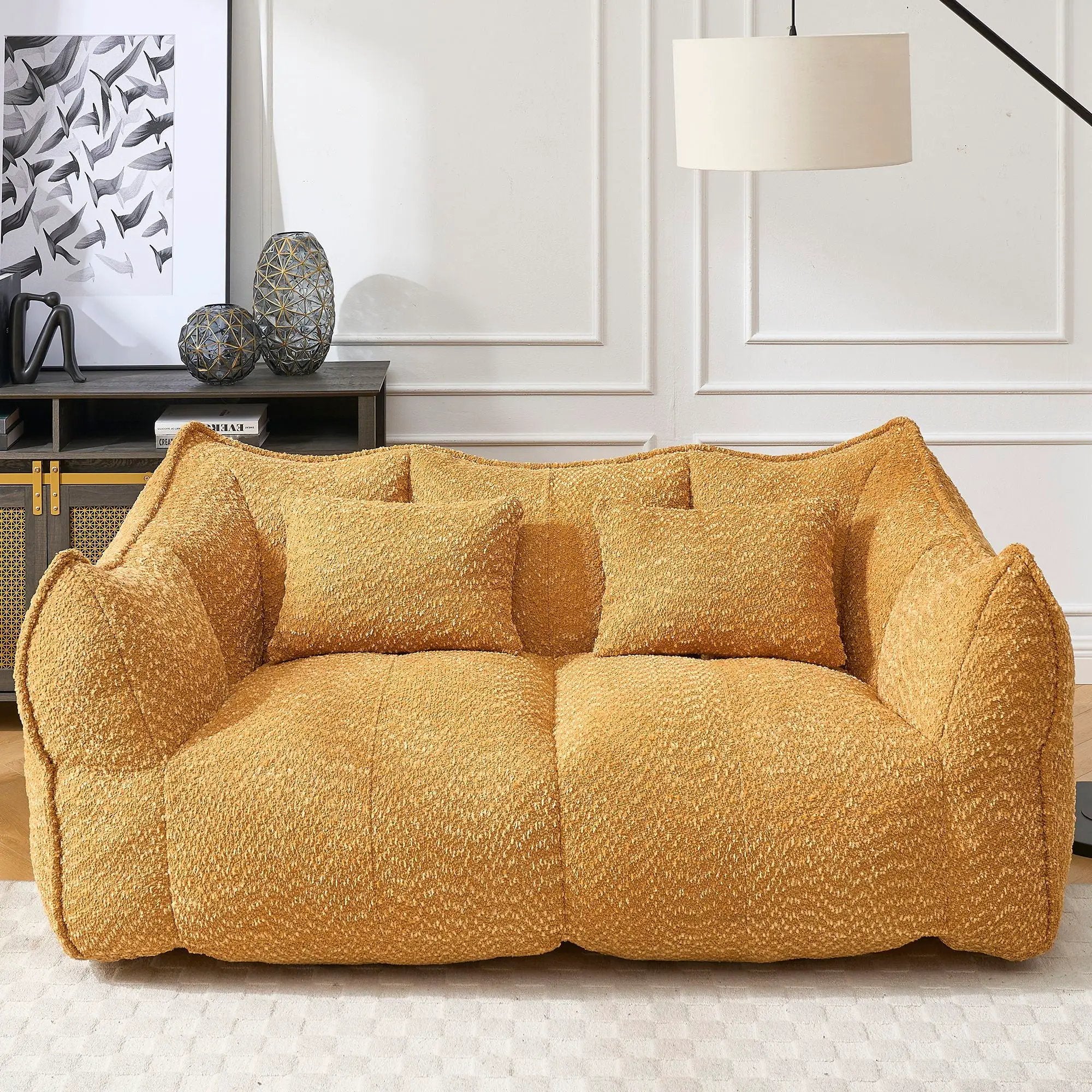 Comfortable Dual Beanbag Chair With High Resilience Foam Core For 2 People by HouseOfZazla