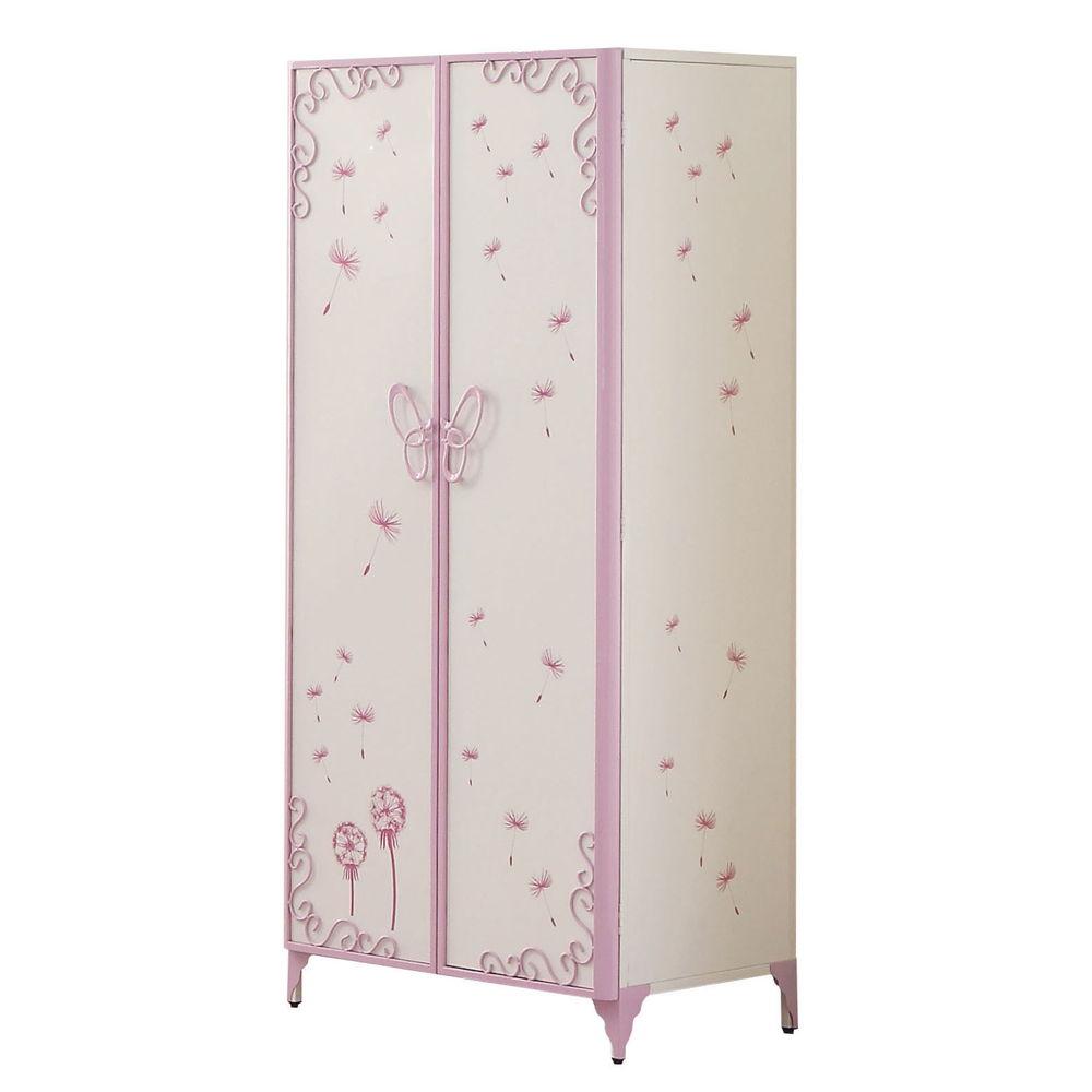 Purple Synthetic Leather Wardrobe with Butterfly Doors - Priya II, photo 4 of 4