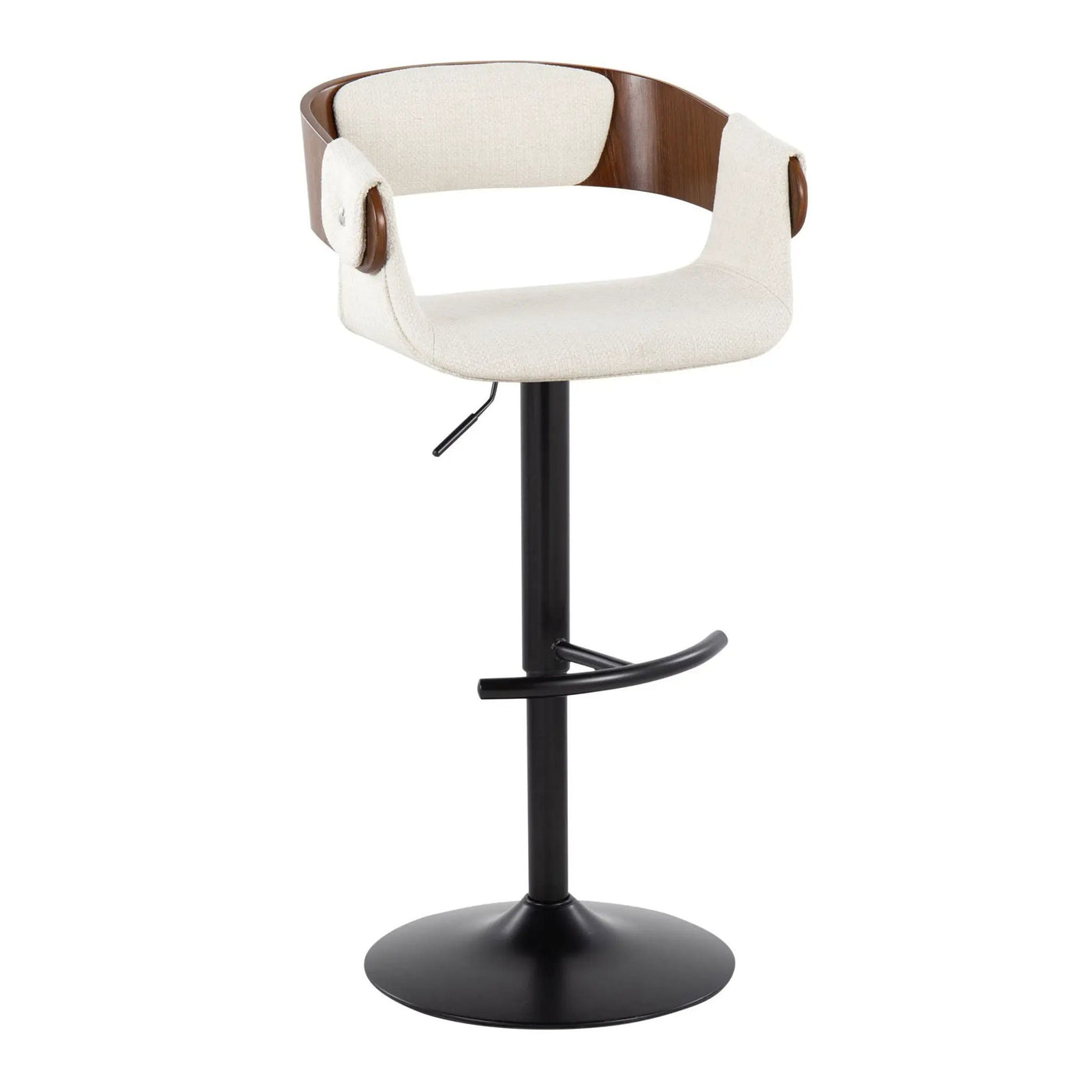 Elisa - Mid Century Modern Adjustable Barstool With Swivel & Rounded T Footrest (Set of 2) by HouseOfZazla
