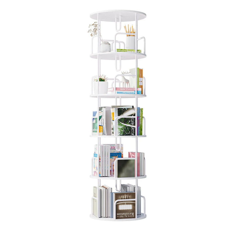 Rotating Bookshelf Tower 5 Tier Spinning 360 Degree Revolving Storage Shelf by HouseOfZazla