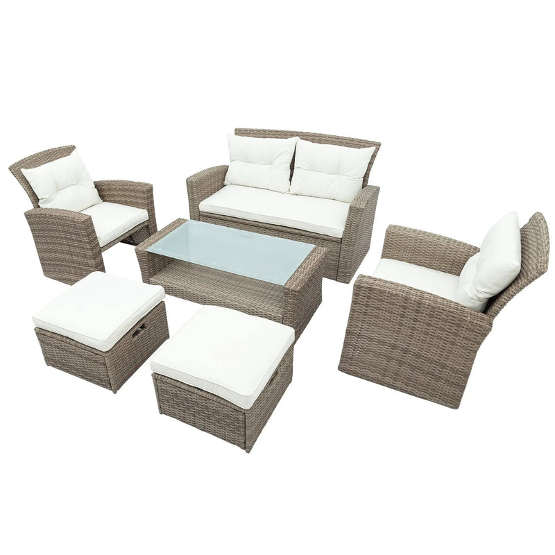 Set Of 4 Piece All Weather Wicker Patio Furniture by BLAKHOM